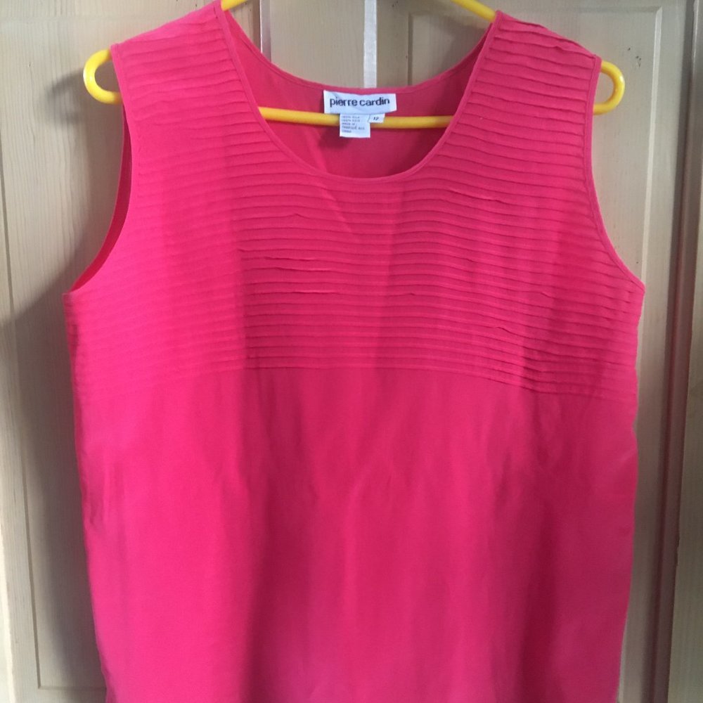 Pierre Cardan Silk Shell - Coral - Size 12